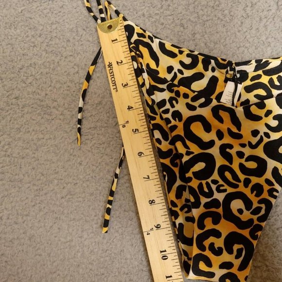Bond-Eye Australia Womens Bikini Swim Bottom Brown Leopard High Cut Cheeky M New - Picture 5 of 8